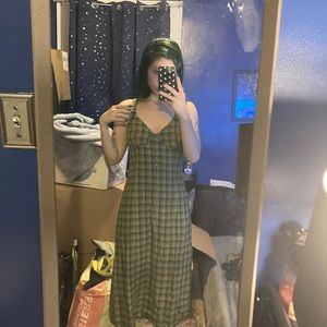 RVCA plaid print green dress